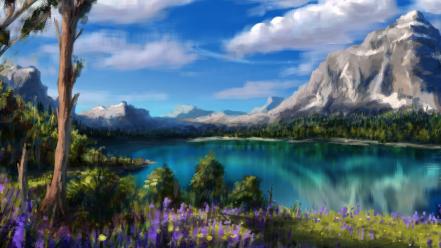 Paintings landscapes nature wallpaper