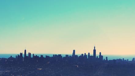 Sunrise cityscapes dawn chicago cities wallpaper