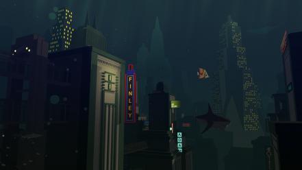 Video games landscapes cityscapes bioshock rapture whales wallpaper