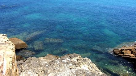 Water blue nature coast rocks portugal sea wallpaper