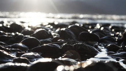 Water stones norway sunlight blurred wallpaper