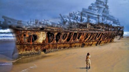 Ships wrecks ghost ship wallpaper