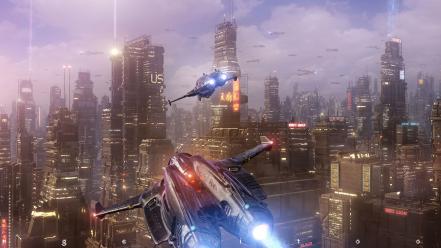 Cityscapes futuristic fantasy art digital artwork cities wallpaper