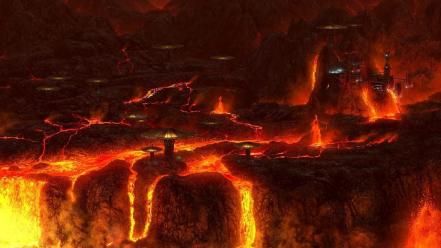 Futuristic lava concept art science fiction artwork wallpaper