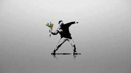 Military banksy street art wallpaper