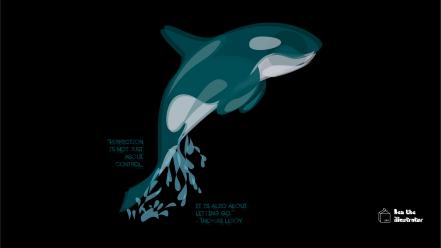 Minimalistic whales orca wallpaper