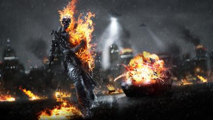 Skulls battlefield rain fire dice photo manipulation manipulations wallpaper