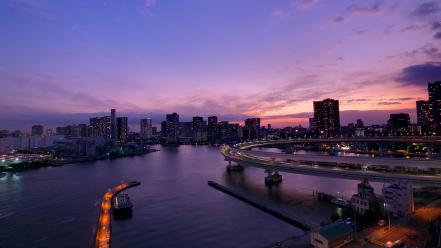 Sunset japan cityscapes bridges wallpaper
