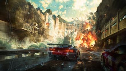 Video games cars dam racing split second wallpaper