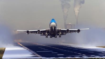 Aircraft boeing klm 747 wallpaper