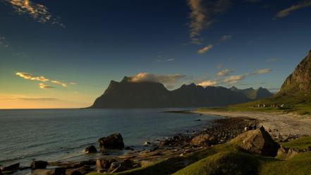 Beach white norway islands lofoten wallpaper