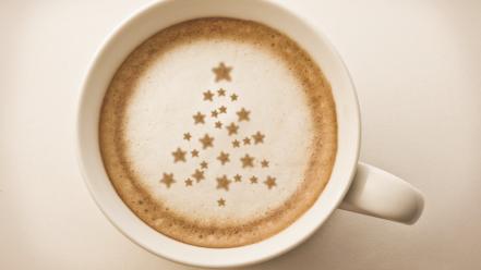 Christmas cappuccino coffee cups wallpaper