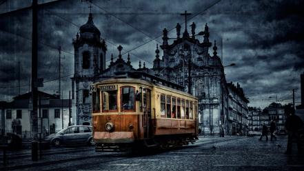 Cityscapes architecture tram streetcars cobblestones wallpaper