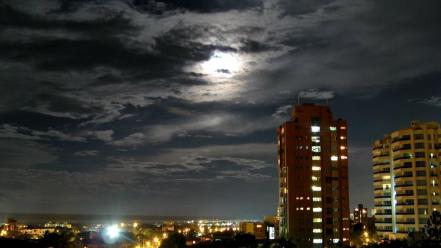 Clouds landscapes night buildings colombia cities barranquilla wallpaper