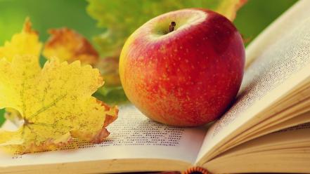 Fruits books apples wallpaper