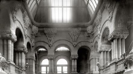 Interior capitol building monochrome historic old photography wallpaper