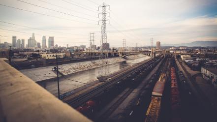 Los angeles rivers transmission line cities trainway wallpaper