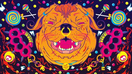 Multicolor psychedelic digital art wallpaper