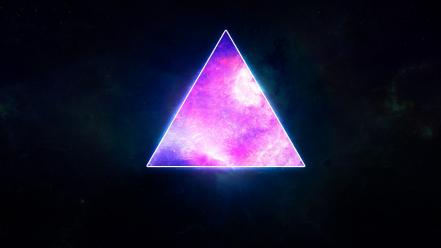 Outer space galaxies hipster artwork triangles wallpaper