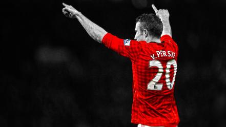 Premier league stars cutout rvp football player wallpaper