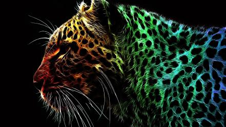Abstract multicolor jaguar manipulation wallpaper