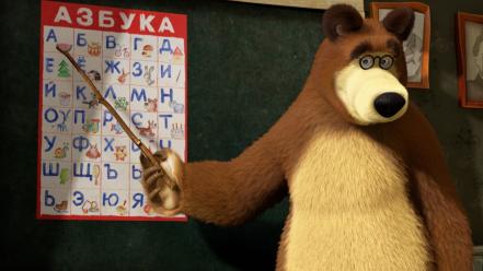 Cyrillic abc letter masha and the bear wallpaper