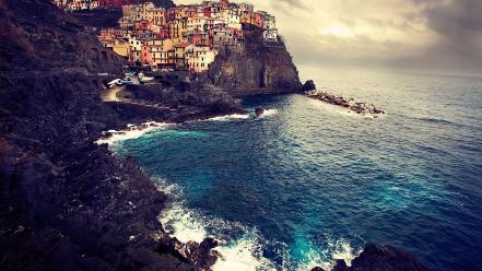 Landscapes nature coast buildings italy cinque terre wallpaper