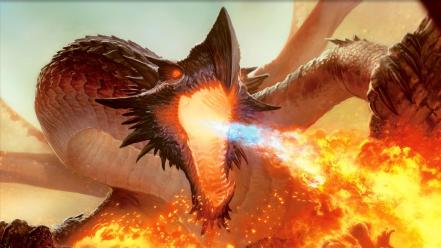 Magic the gathering fantasy art artwork fire breathing wallpaper