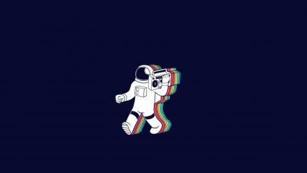 Minimalistic music party astronaut wallpaper
