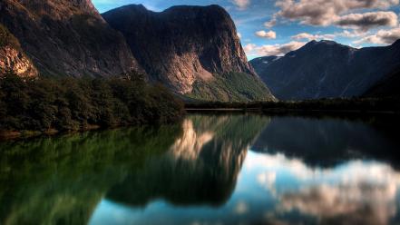 Water mountains clouds landscapes nature norway geology wallpaper