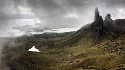 Water mountains clouds landscapes nature scotland geology wallpaper