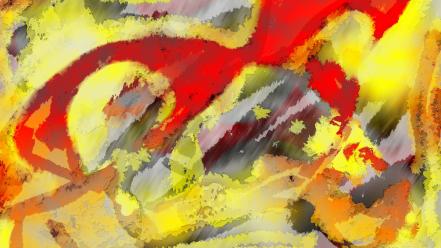 Abstract red multicolor paint wallpaper
