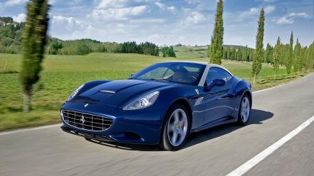 Blue cars ferrari california wallpaper