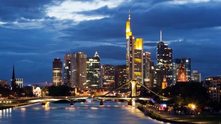 Cityscapes frankfurt am main skyline wallpaper