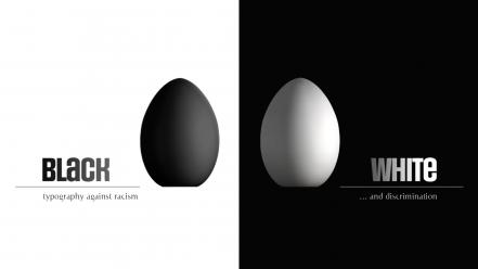 Eggs typography balance racism human rights equality wallpaper