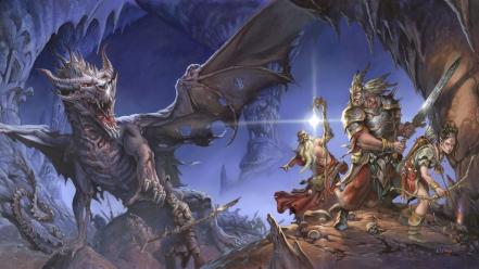 Fantasy art wizards dungeons warriors jesper ejsing wallpaper