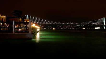 Night lights bridges turkey istanbul bosphorus bridge wallpaper