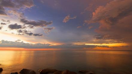 Ocean clouds landscapes nature colors skies mystical wallpaper