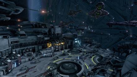 Outer space spaceships science fiction halo 4 wallpaper