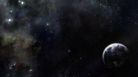 Outer space stars planets art wallpaper