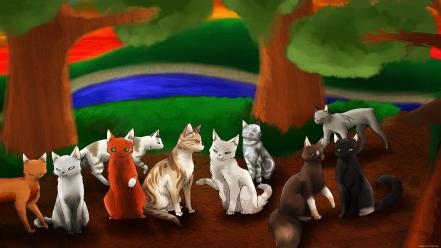 Paintings cats animals wallpaper