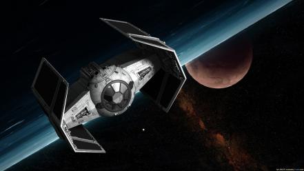 Stars planets spaceships science fiction tie fighter wallpaper