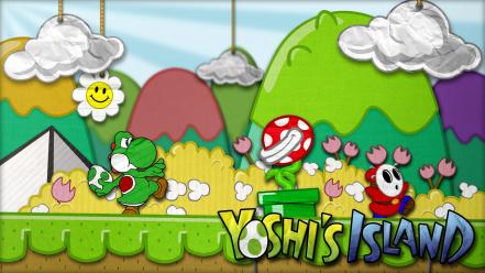 Super mario yoshi shy guy piranha plant wallpaper