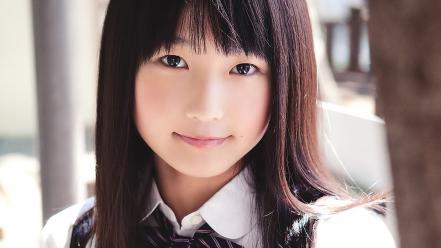 Teen japanese asians faces bangs riho sayashi wallpaper