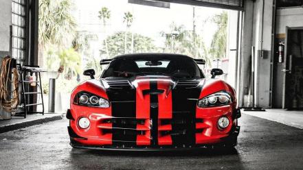 Viper racing cars stripes red and black wallpaper
