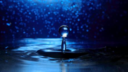 Water close-up blue waves drop widescreen splashes wallpaper