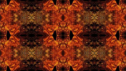 Abstract orange fractals patterns textures psychedelic wallpaper