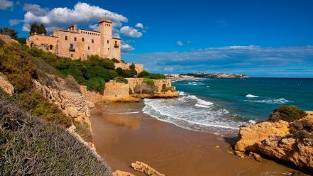 Catalonia sea tamarit castle costa dorada balearic wallpaper