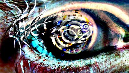 Creepy abstract eyes wallpaper