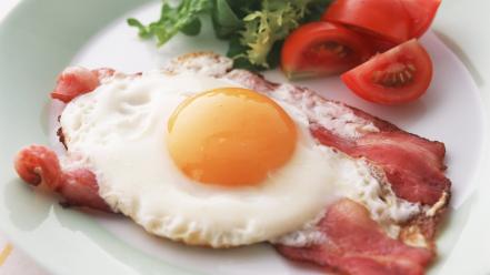 Eggs food bacon breakfast tomatoes wallpaper